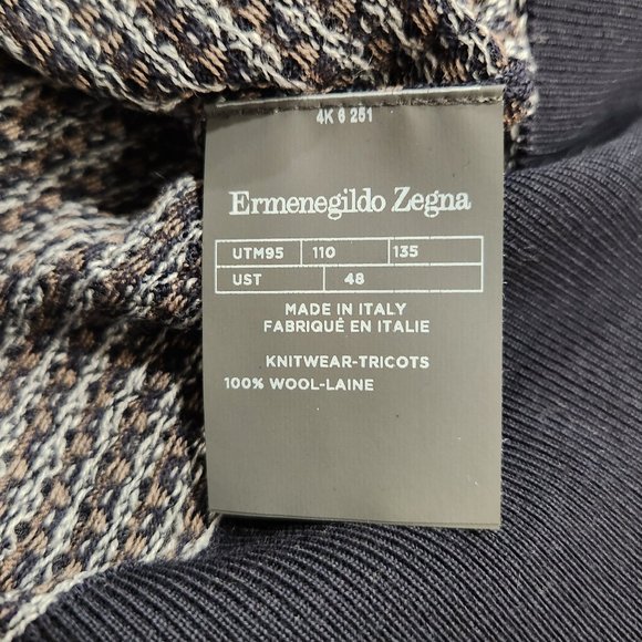 ERMENEGILDO ZEGNA WOOL KNIT CREWNECK SWEATER - Picture 5 of 5